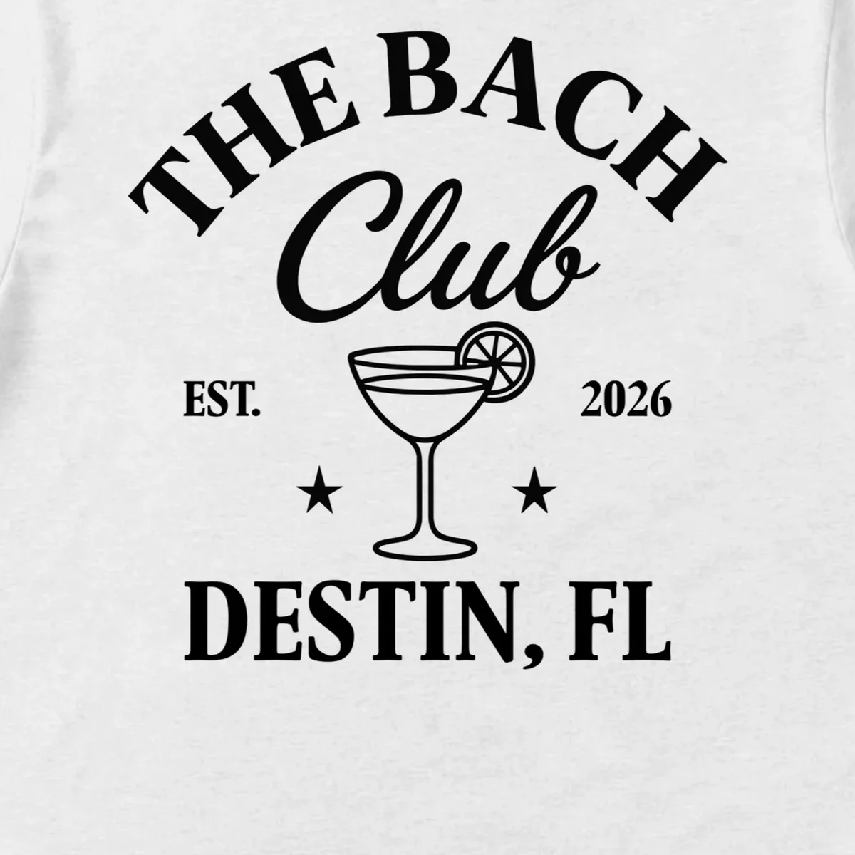 The Bach Club Custom Personalized Bachelorette Men's T-Shirt - Front - Close-up