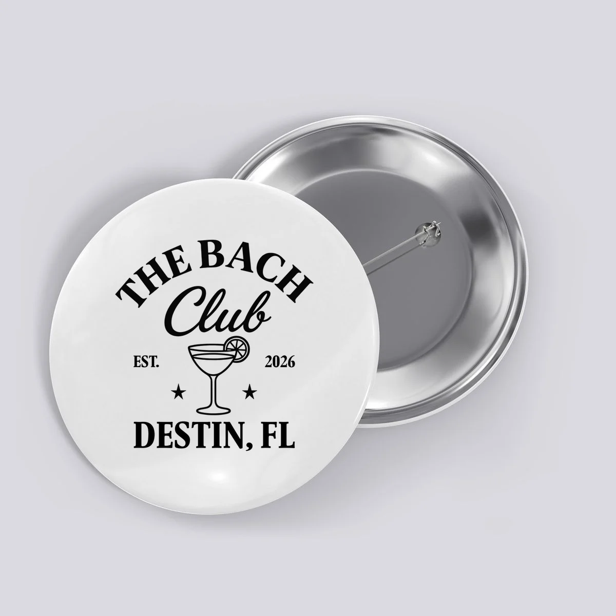 The Bach Club Custom Personalized Bachelorette Button - Front