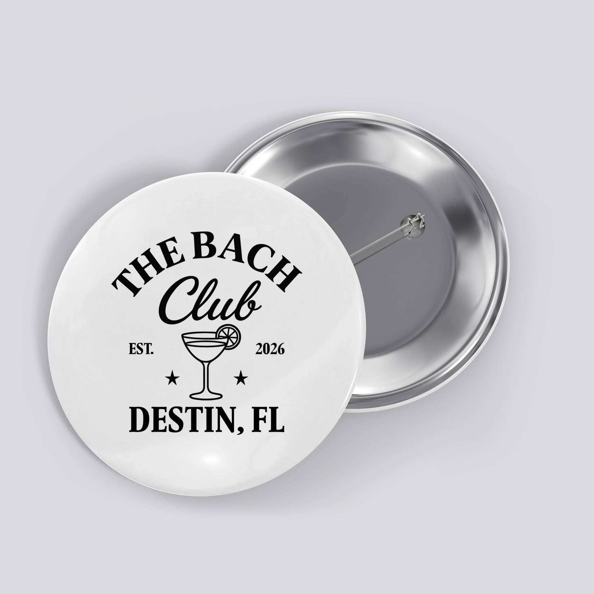 The Bach Club Custom Personalized Bachelorette Button - Front