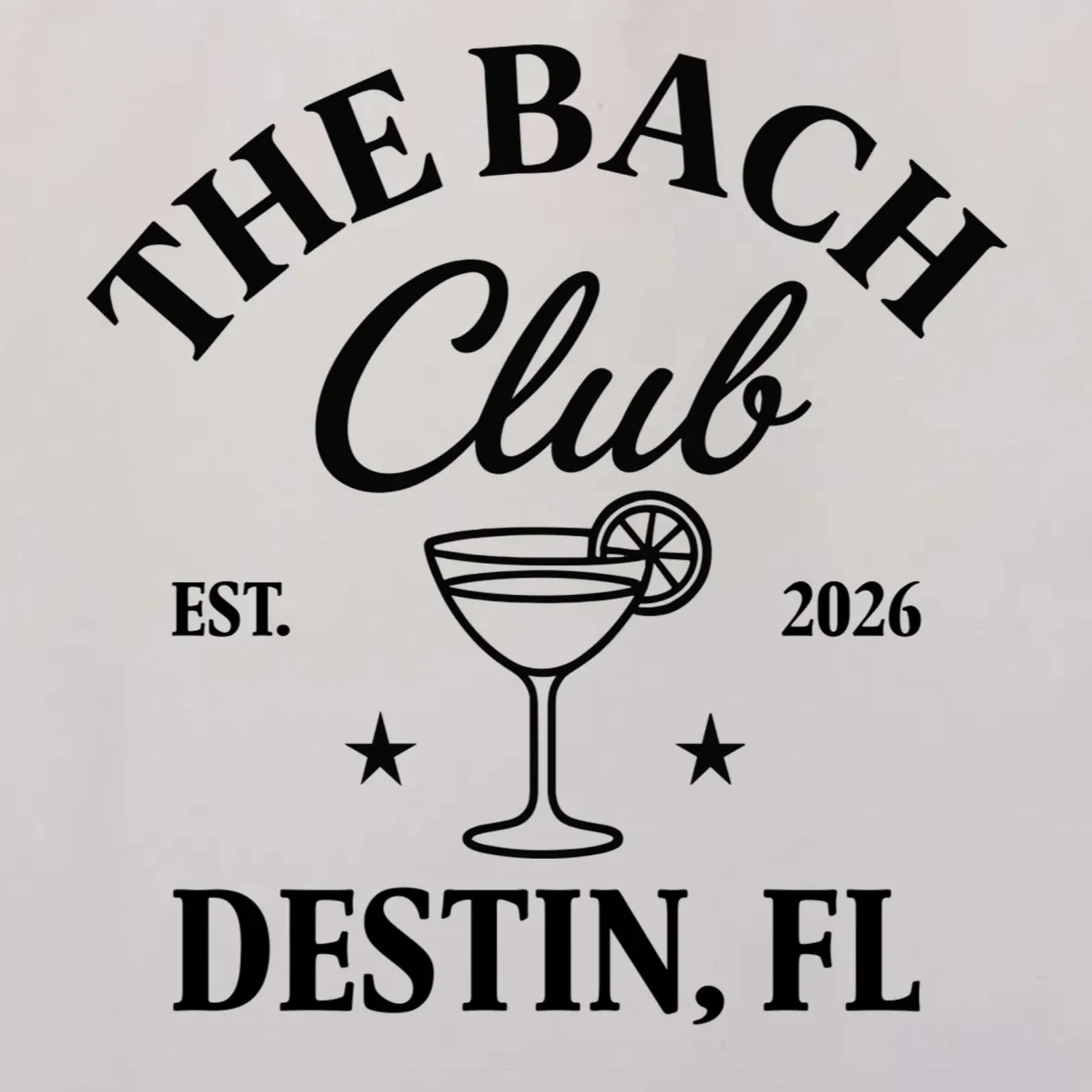 The Bach Club Custom Personalized Bachelorette Tote Bag - Front - Close-up