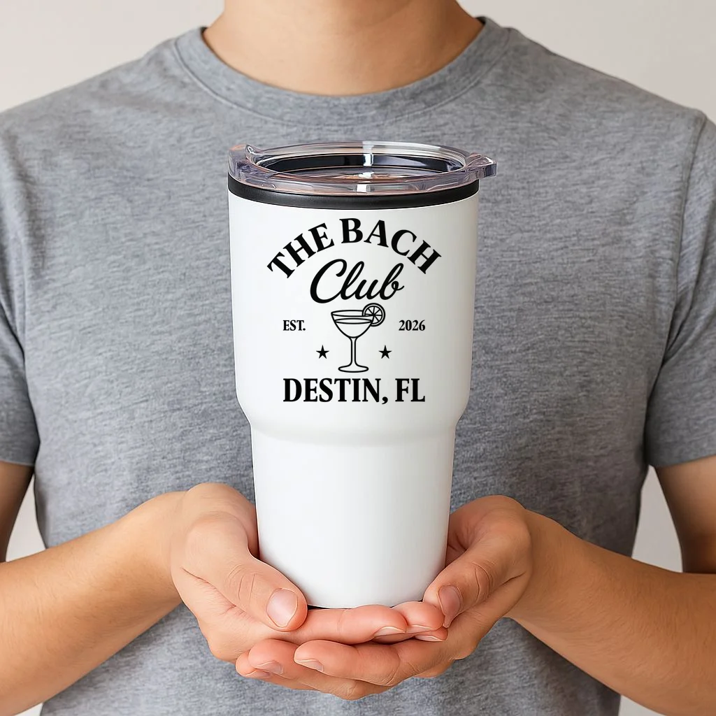 The Bach Club Custom Personalized Bachelorette 20oz Tumbler - Front 1