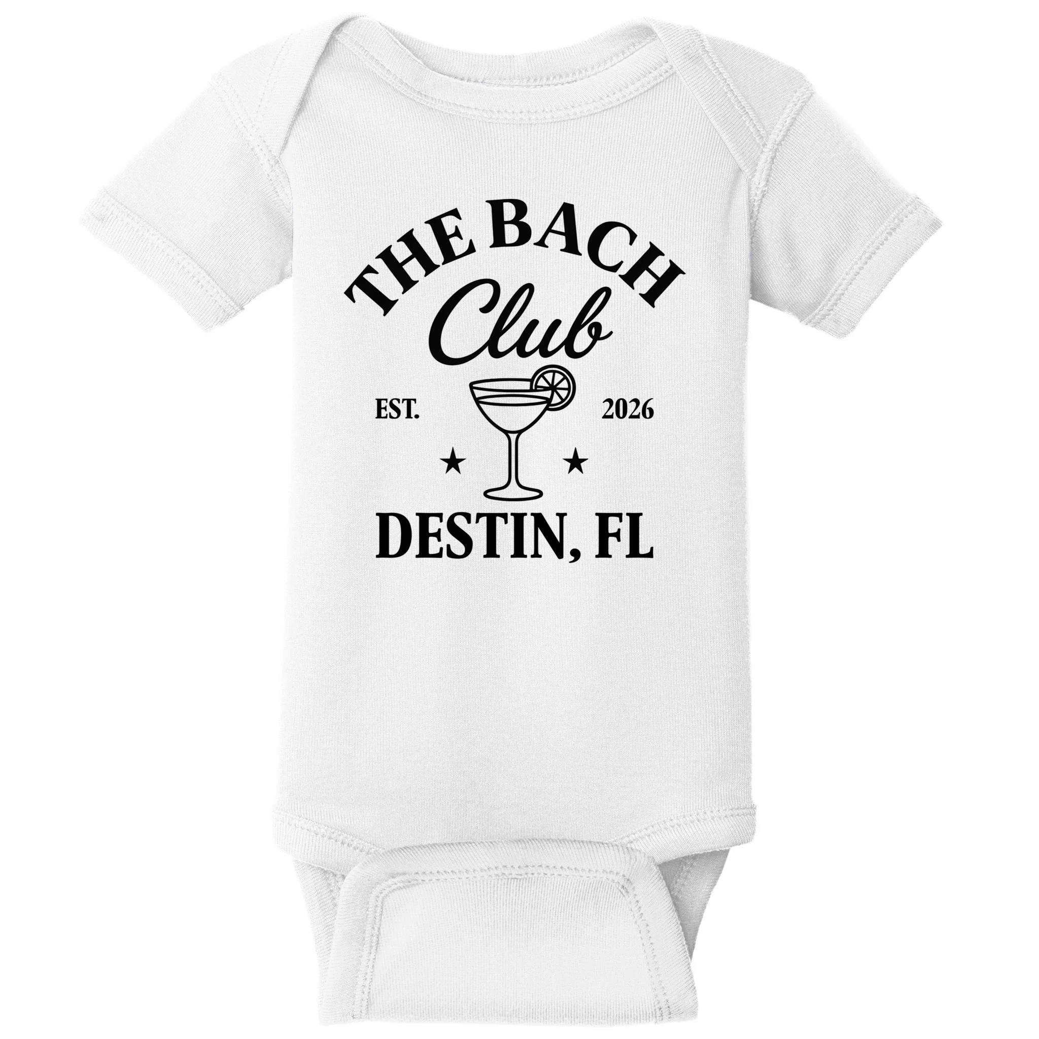 The Bach Club Custom Personalized Bachelorette Baby Bodysuit - Front