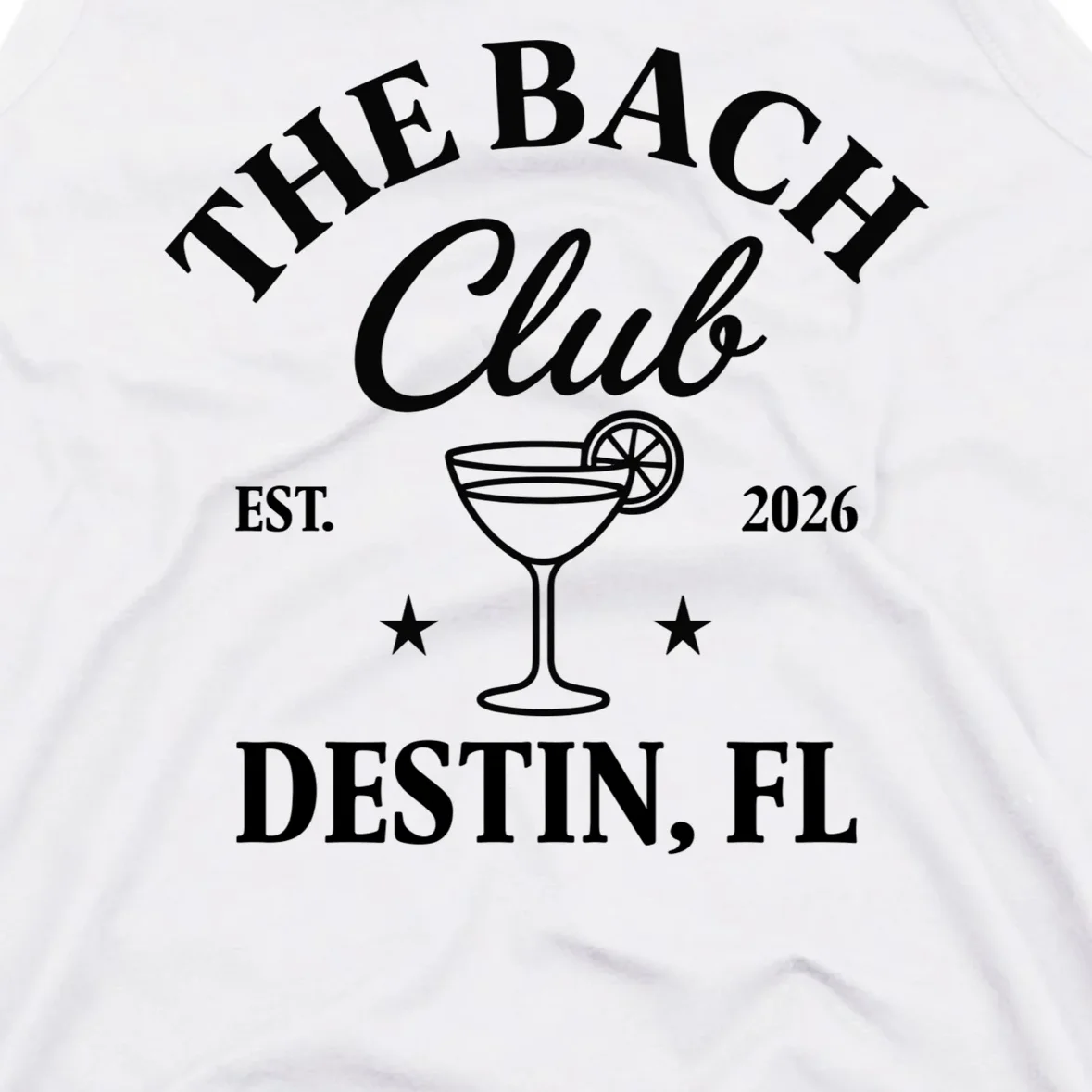 The Bach Club Custom Personalized Bachelorette Men's Tank Top - Front - Close-up