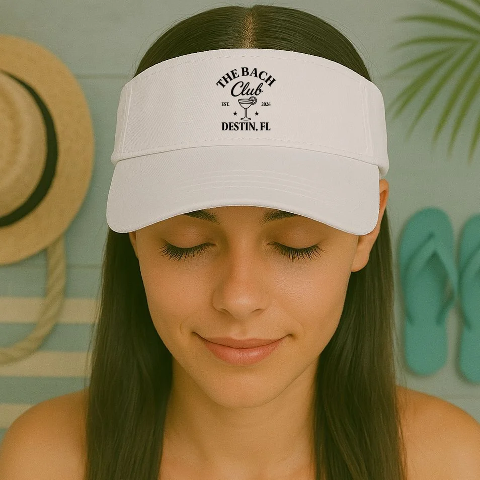The Bach Club Custom Personalized Bachelorette Visor - Front 1
