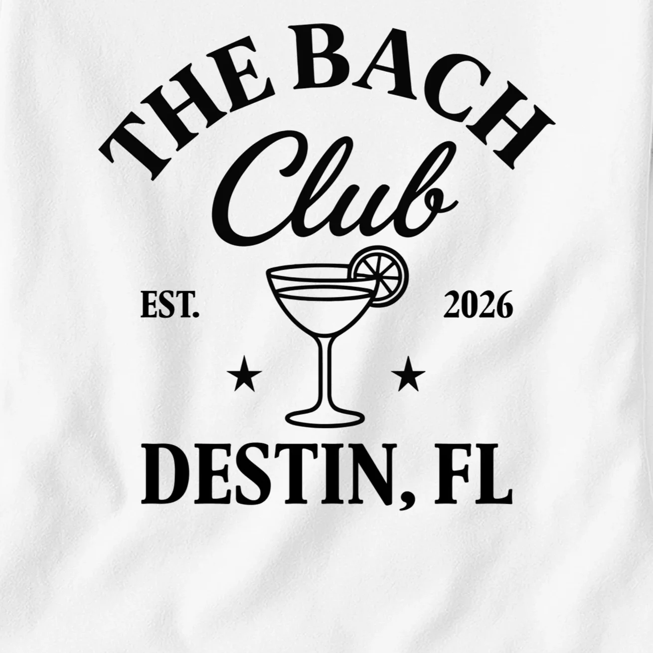 The Bach Club Custom Personalized Bachelorette Women's T-Shirt - Front - Close-up