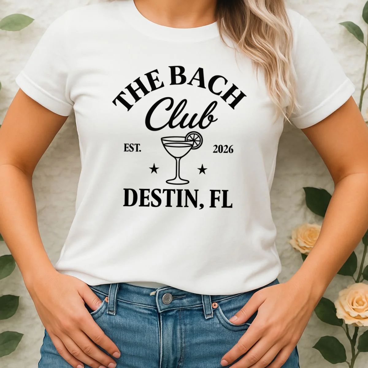 The Bach Club Custom Personalized Bachelorette Women's T-Shirt - Front 1