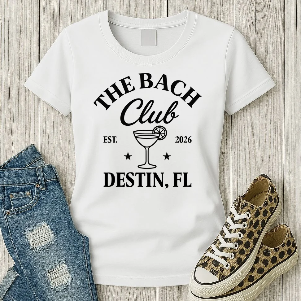 The Bach Club Custom Personalized Bachelorette Women's T-Shirt - Front 2