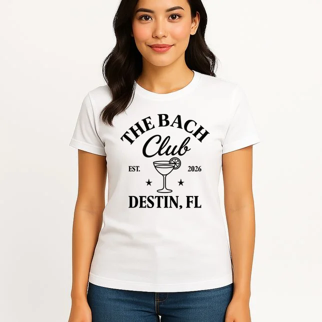 The Bach Club Custom Personalized Bachelorette Women's T-Shirt - Front 3