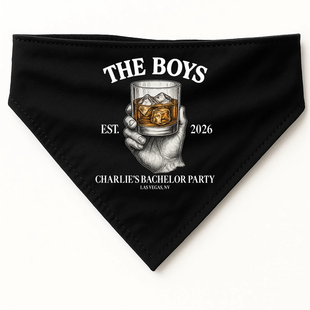 The Boys Custom Bachelor Party Dog Bandana - Front