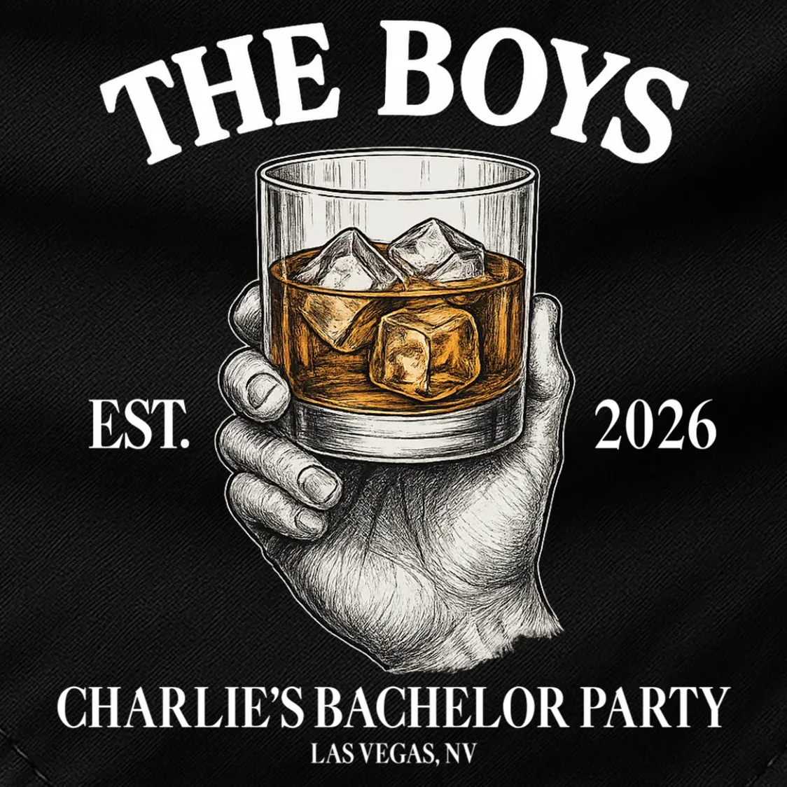 The Boys Custom Bachelor Party Dog Bandana - Front - Close-up