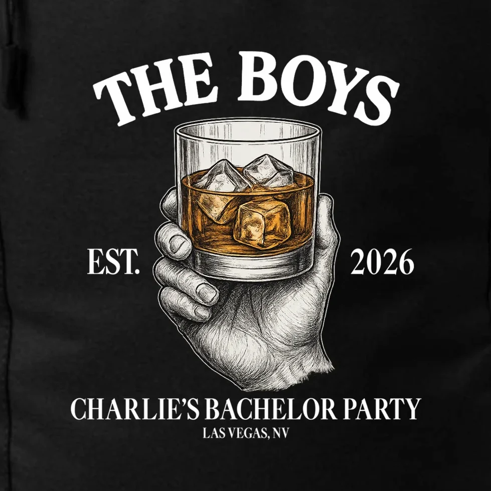 The Boys Custom Bachelor Party Backpack - Front - Close-up