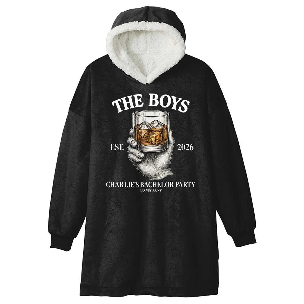 The Boys Custom Bachelor Party Hooded Blanket - Front