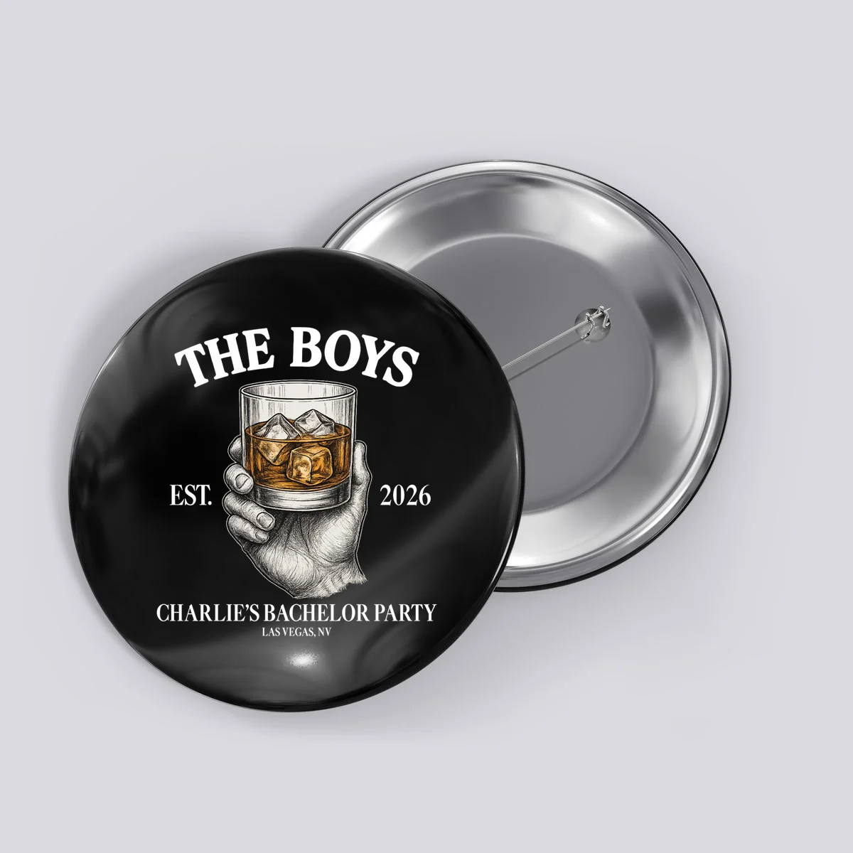 The Boys Custom Bachelor Party Button - Front