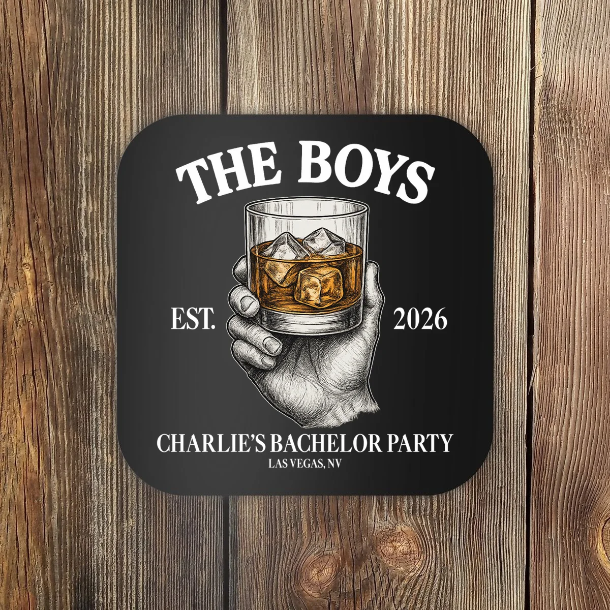 The Boys Custom Bachelor Party Coaster - Front