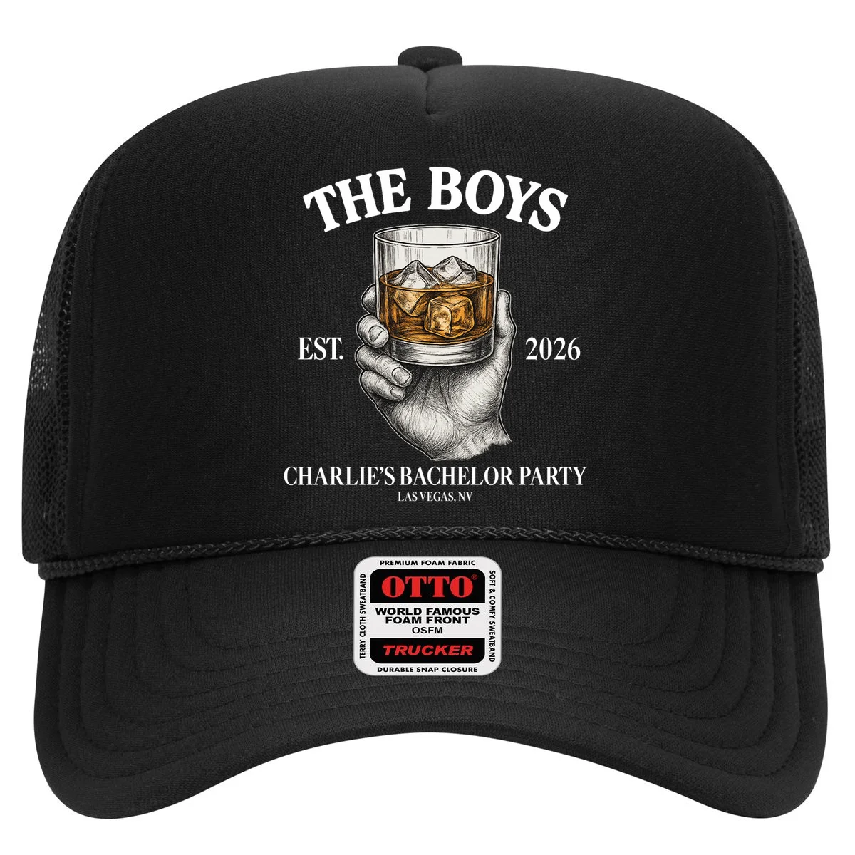 The Boys Custom Bachelor Party Trucker Hat - Front