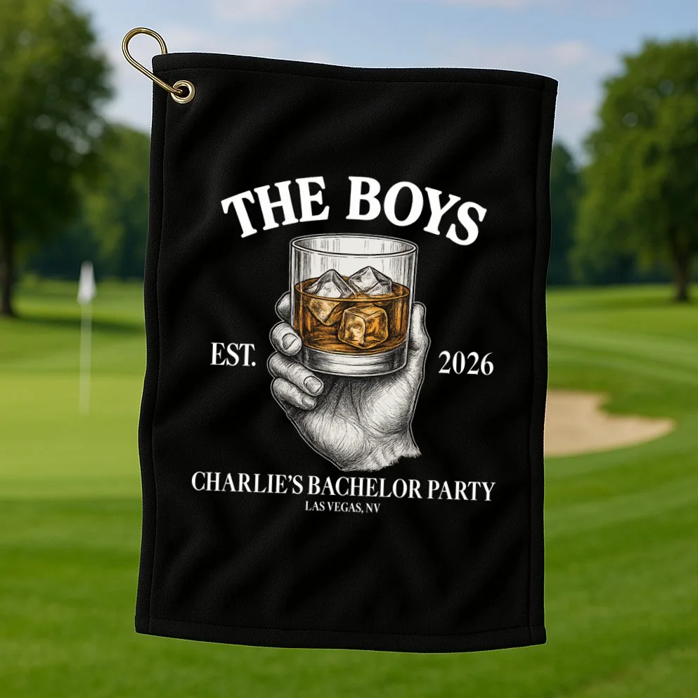 The Boys Custom Bachelor Party Golf Towel - Front 1