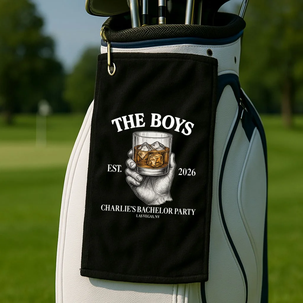 The Boys Custom Bachelor Party Golf Towel - Front 2