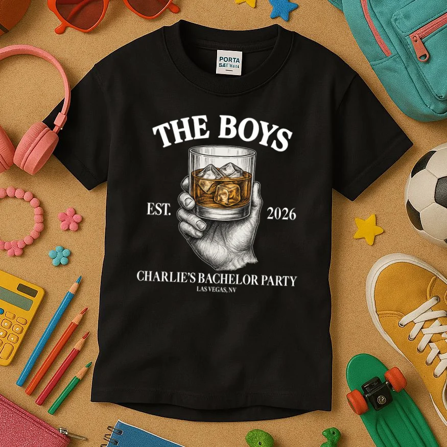 The Boys Custom Bachelor Party Kids T-Shirt - Front 2