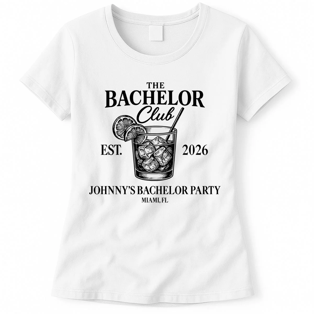 The Bachelor Club Custom Bachelor Party Women's T-Shirt - Front