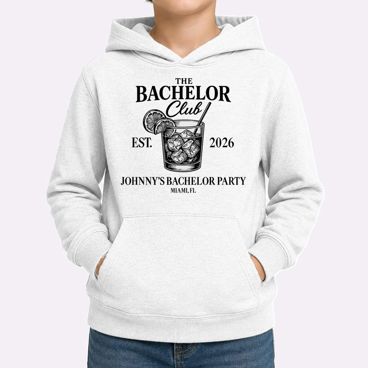 The Bachelor Club Custom Bachelor Party Kids Hoodie - Front 1