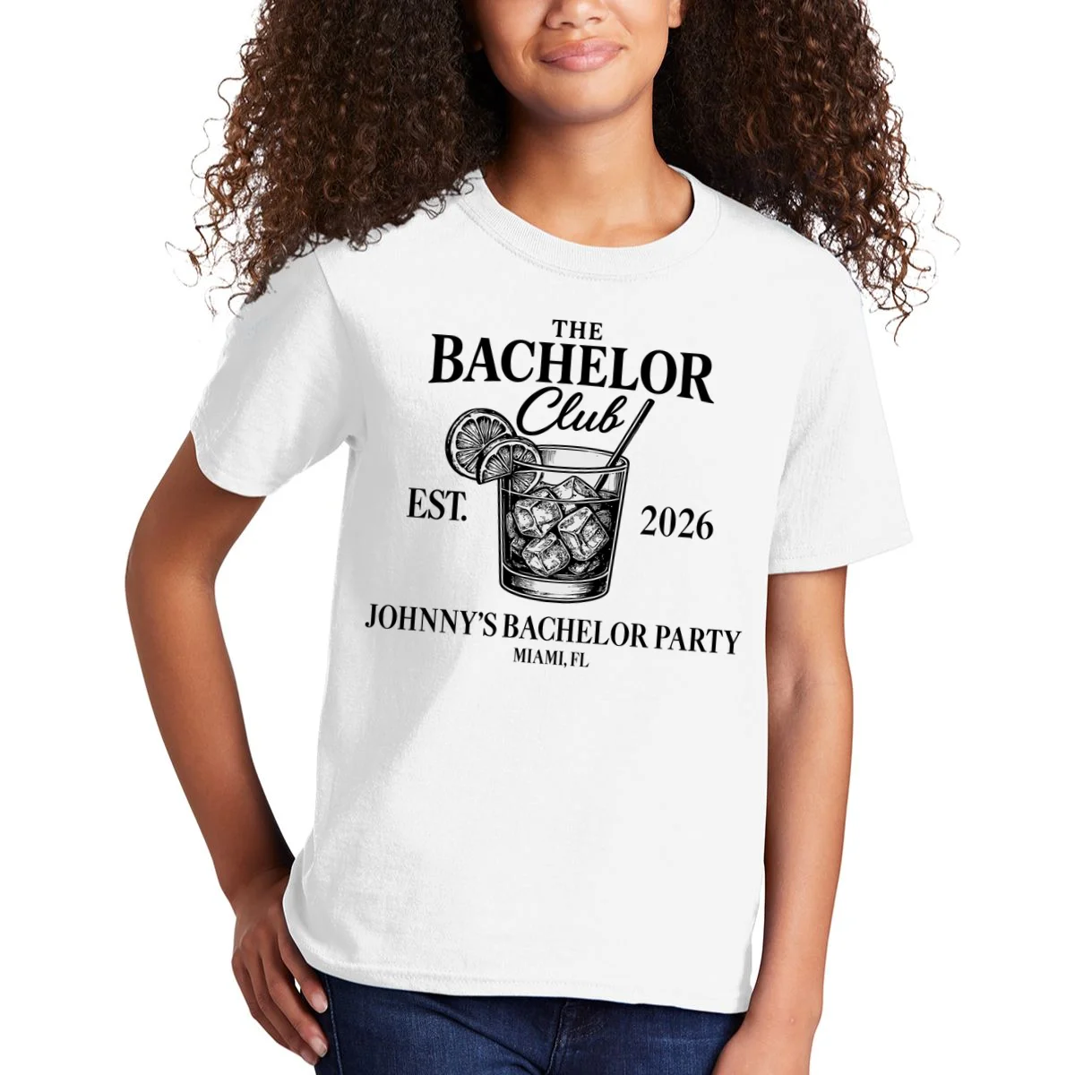 The Bachelor Club Custom Bachelor Party Kids T-Shirt - Front 1