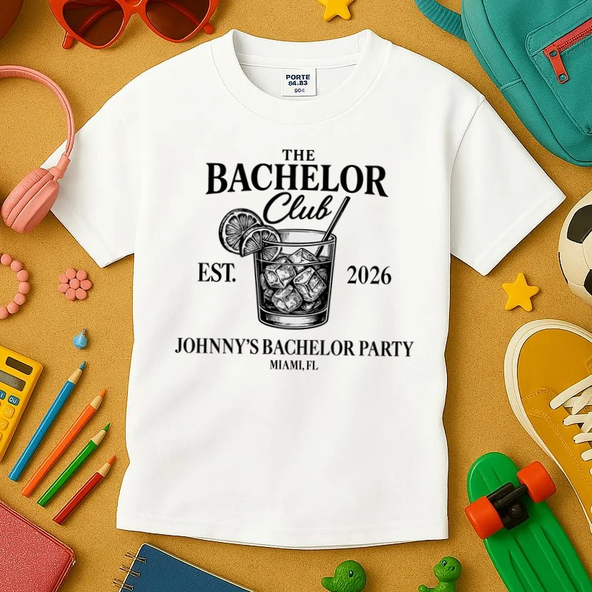 The Bachelor Club Custom Bachelor Party Kids T-Shirt - Front 2