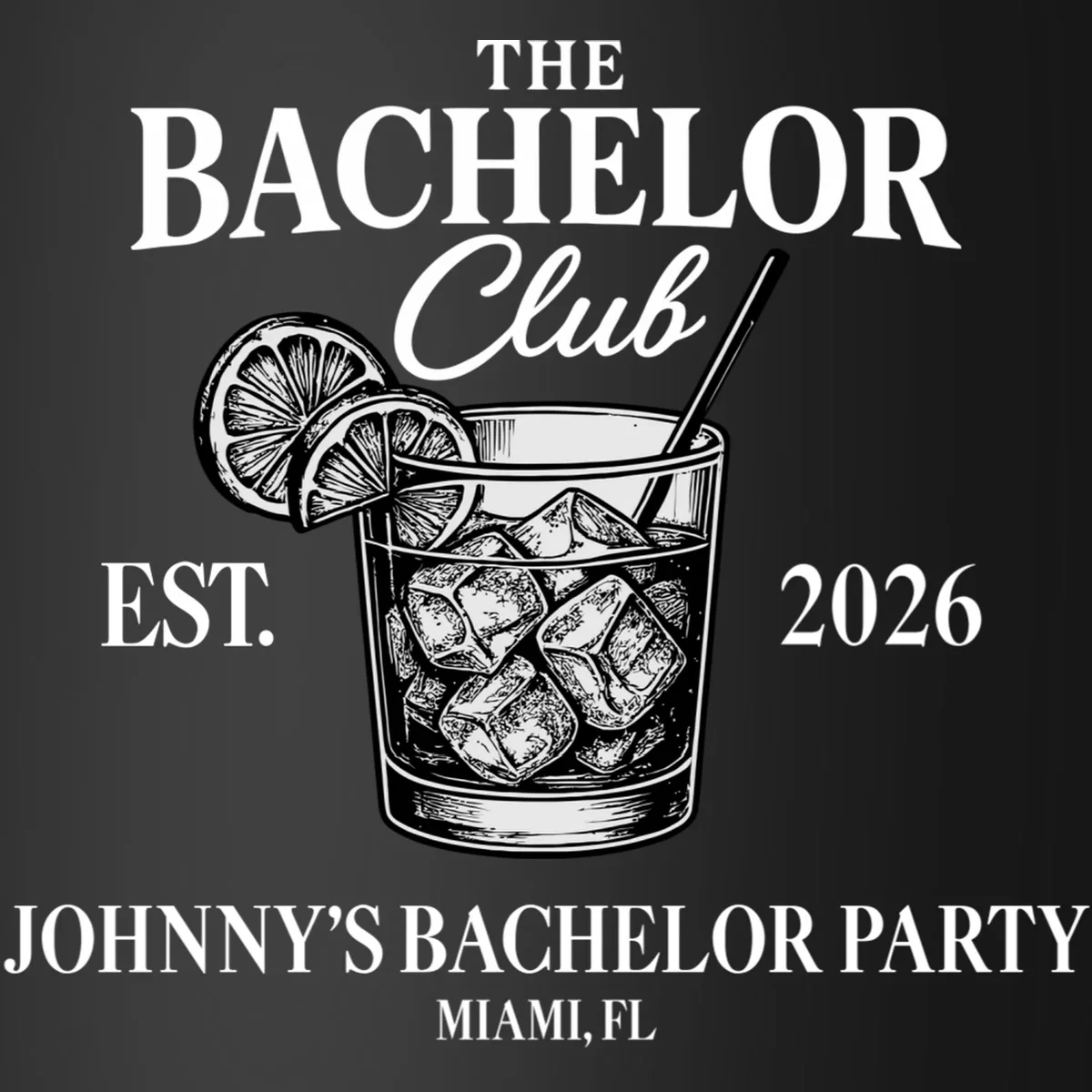 The Bachelor Club Custom Bachelor Party Coaster - Front - Close-up