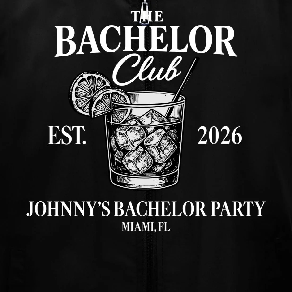 The Bachelor Club Custom Bachelor Party Men's Vest - Front - Close-up