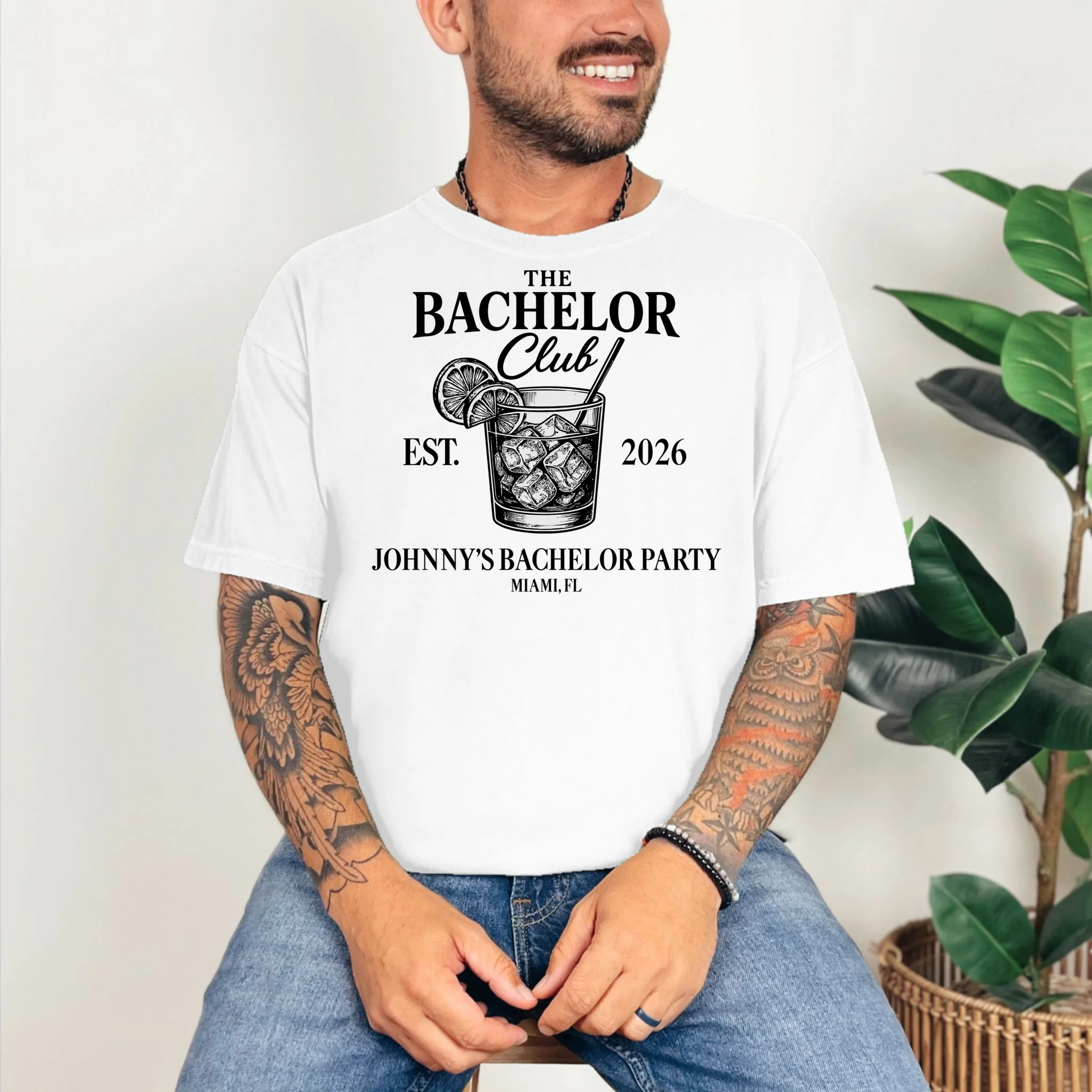 The Bachelor Club Custom Bachelor Party T-Shirt - Front 2