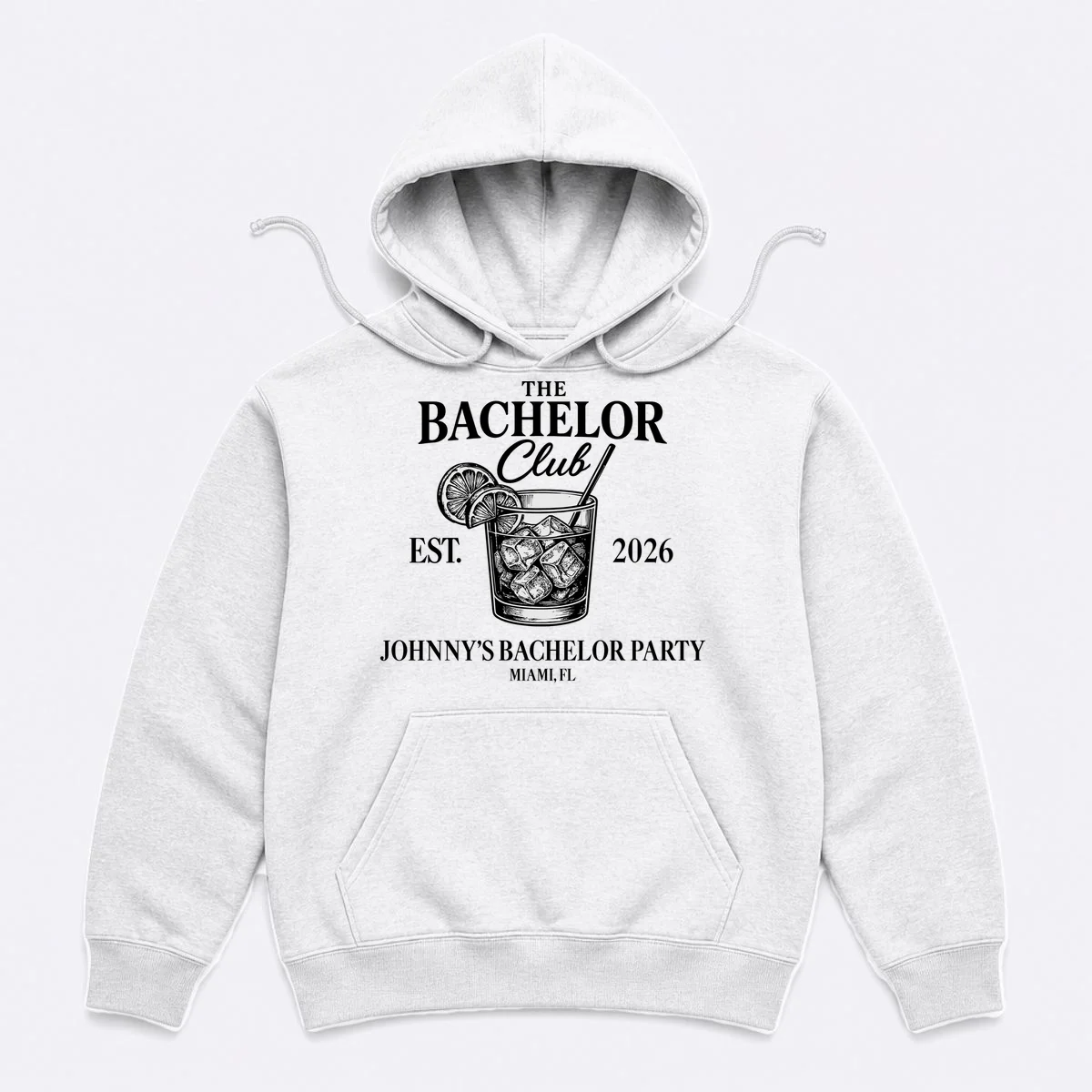 The Bachelor Club Custom Bachelor Party Hoodie - Front