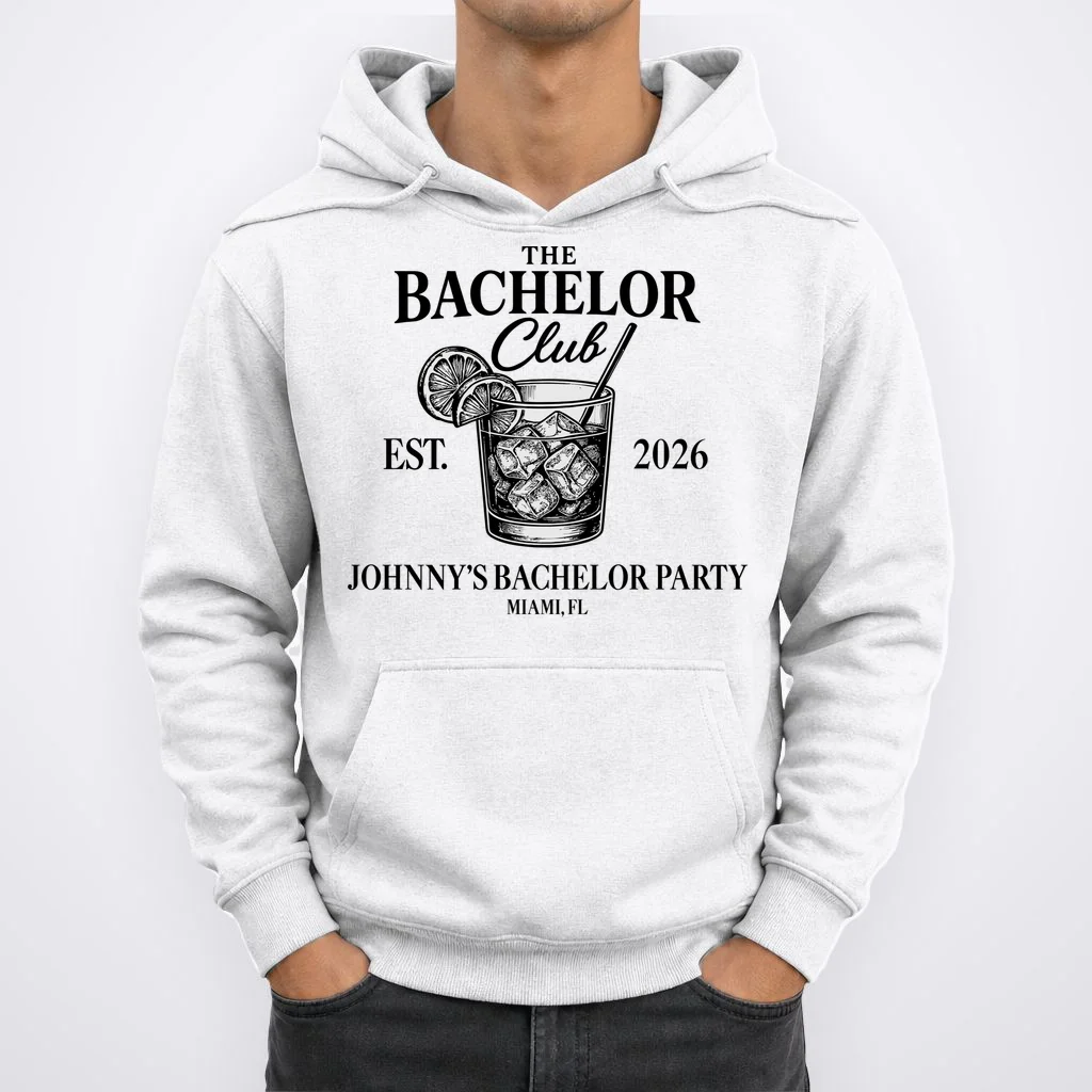 The Bachelor Club Custom Bachelor Party Hoodie - Front 1
