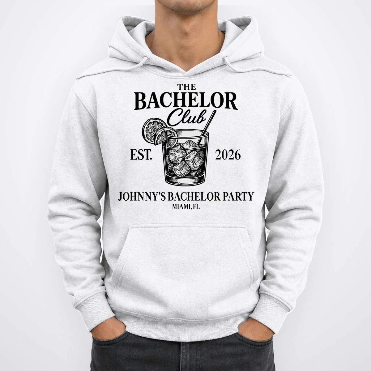 The Bachelor Club Custom Bachelor Party Hoodie - Front 1