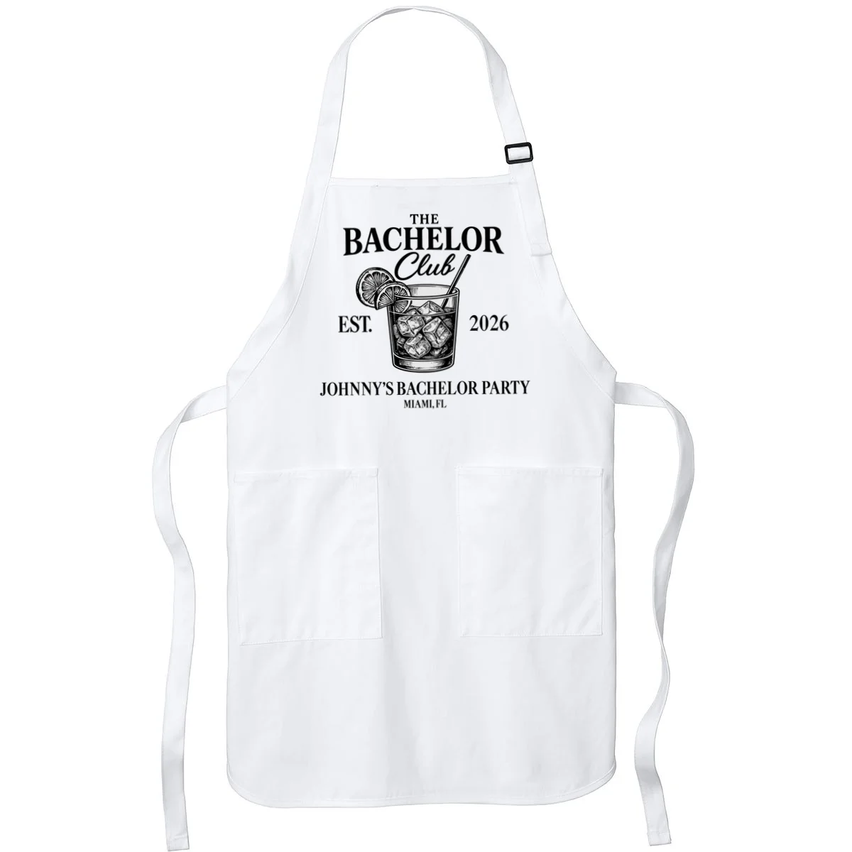 The Bachelor Club Custom Bachelor Party Apron - Front