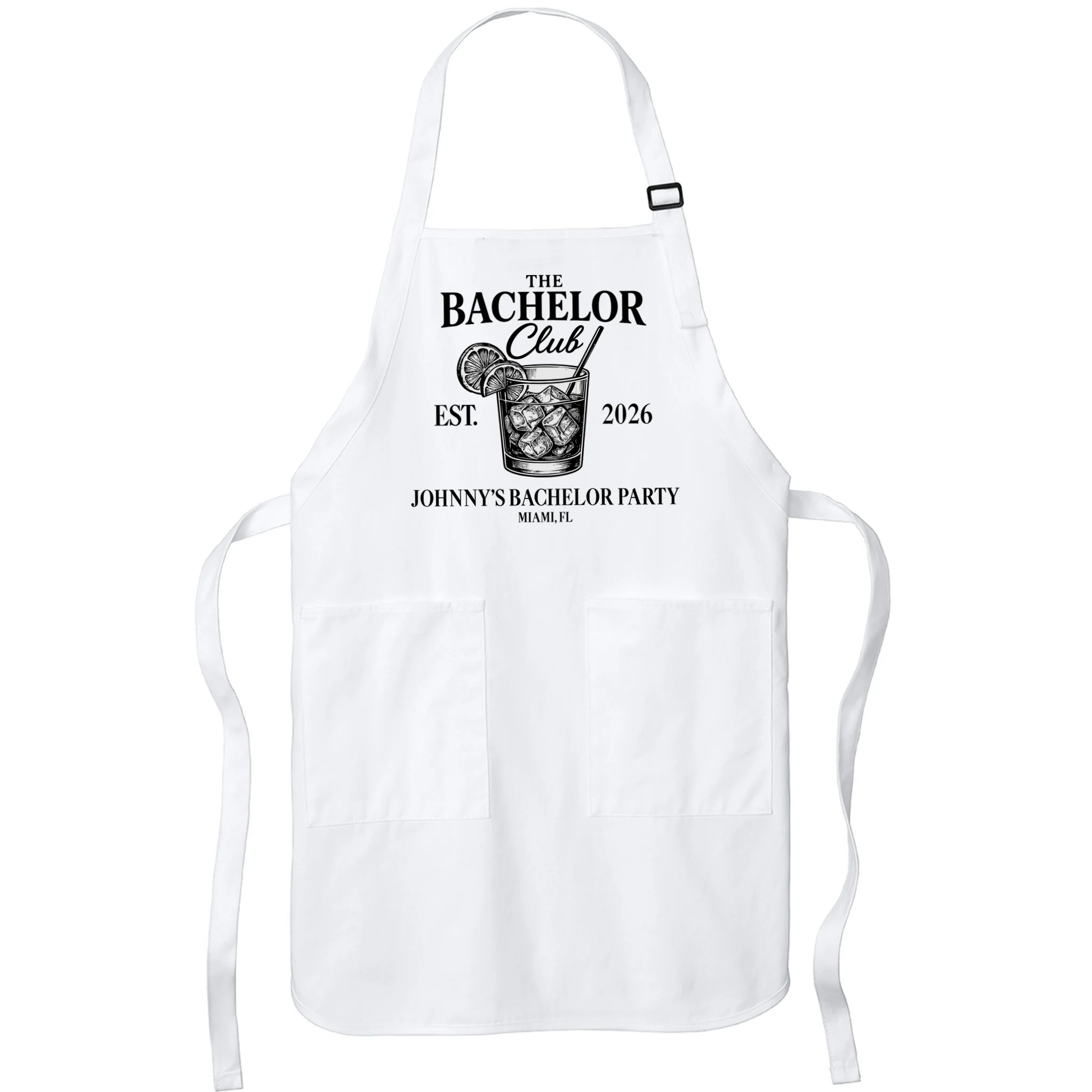 The Bachelor Club Custom Bachelor Party Apron - Front