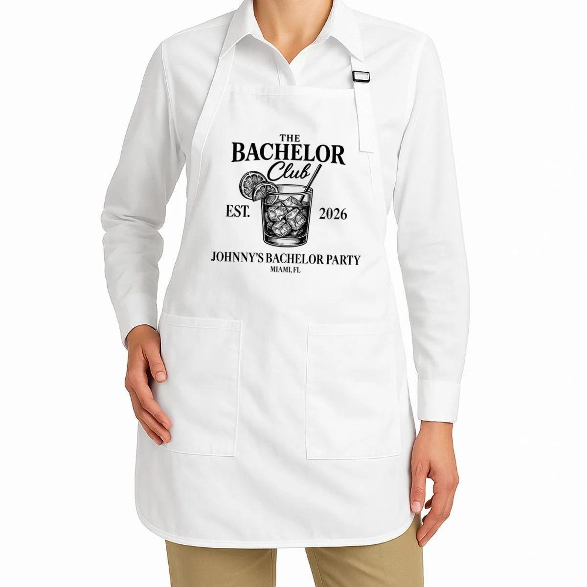 The Bachelor Club Custom Bachelor Party Apron - Front 1