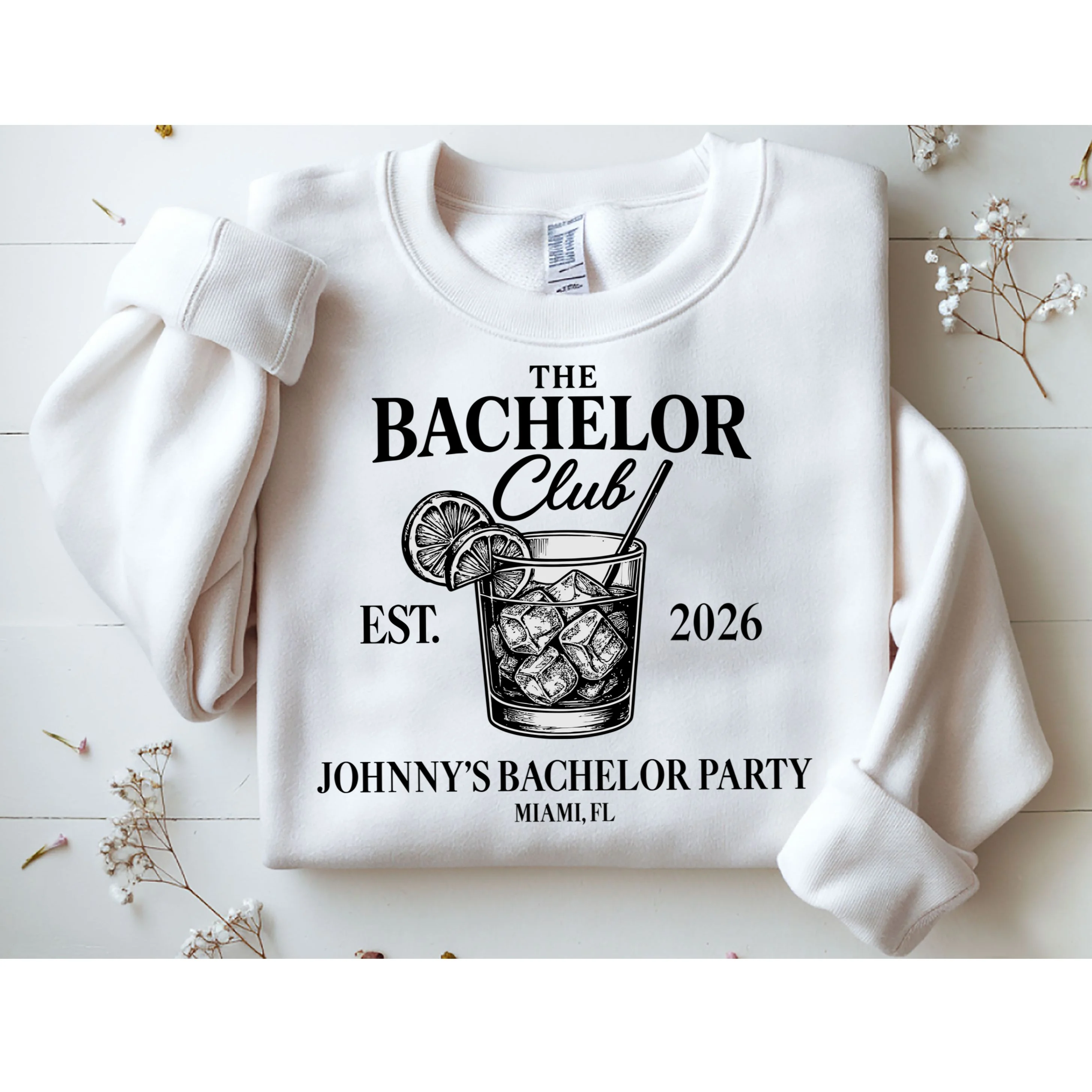 The Bachelor Club Custom Bachelor Party Sweatshirt - Front 1