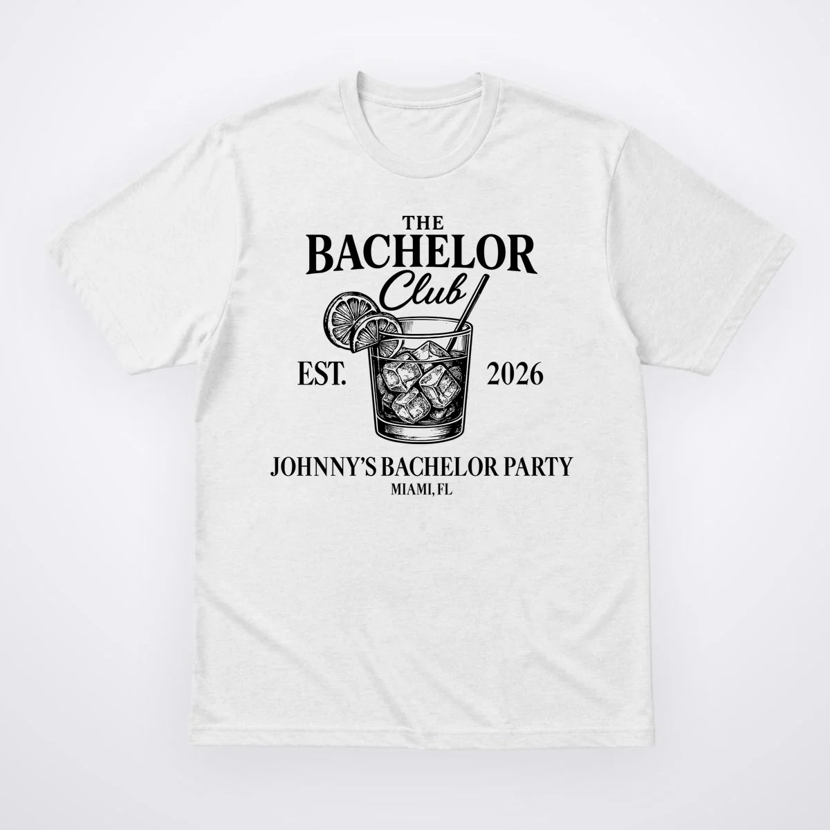 The Bachelor Club Custom Bachelor Party T-Shirt - Front