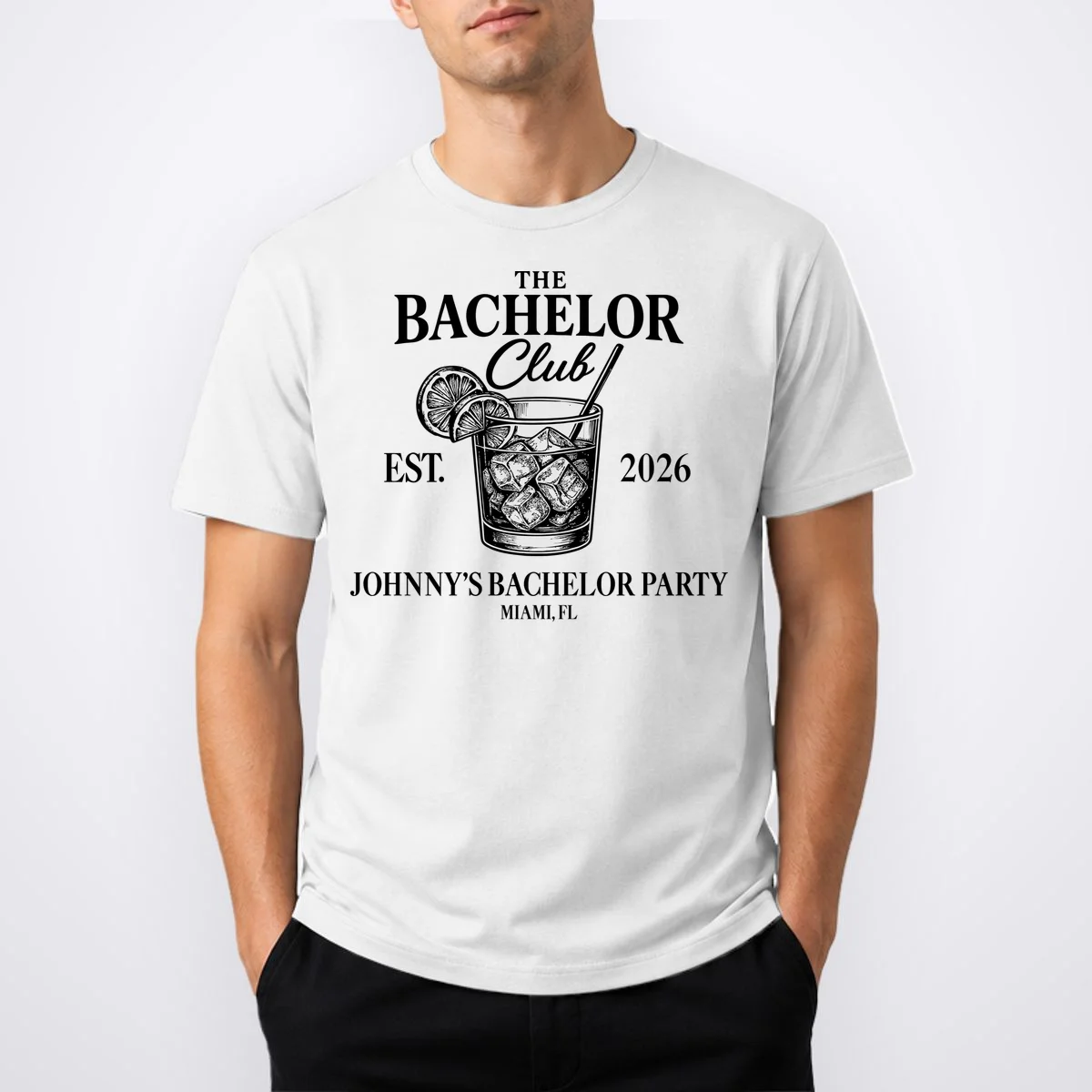 The Bachelor Club Custom Bachelor Party T-Shirt - Front 1