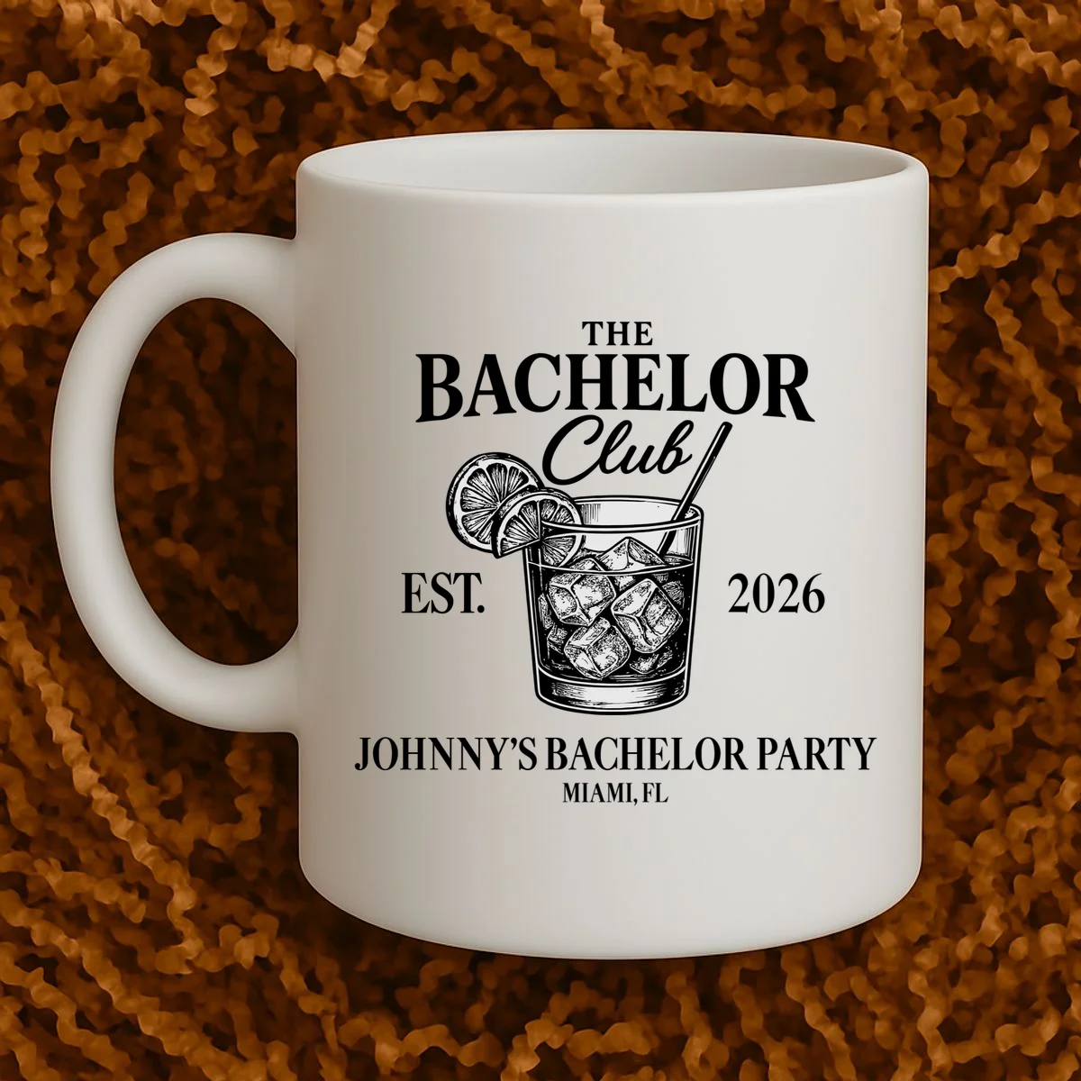 The Bachelor Club Custom Bachelor Party Coffee Mug - Front 1