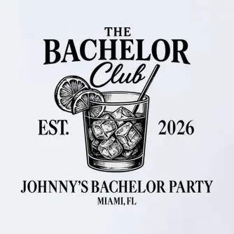 The Bachelor Club Custom Bachelor Party Men's Polo - Front - Close-up