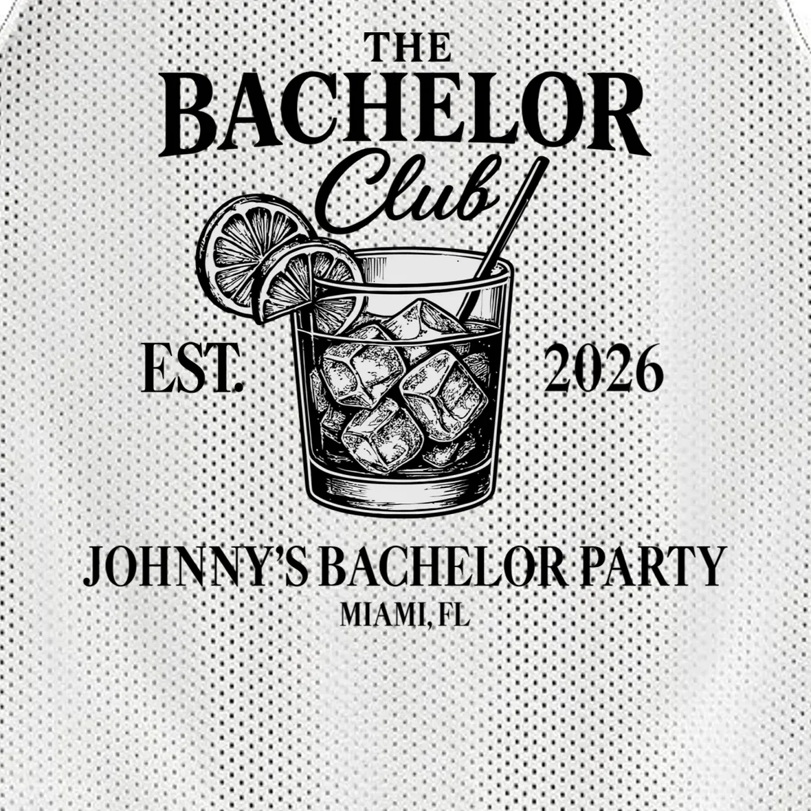 The Bachelor Club Custom Bachelor Party Men's Basketball Jersey - Front - Close-up