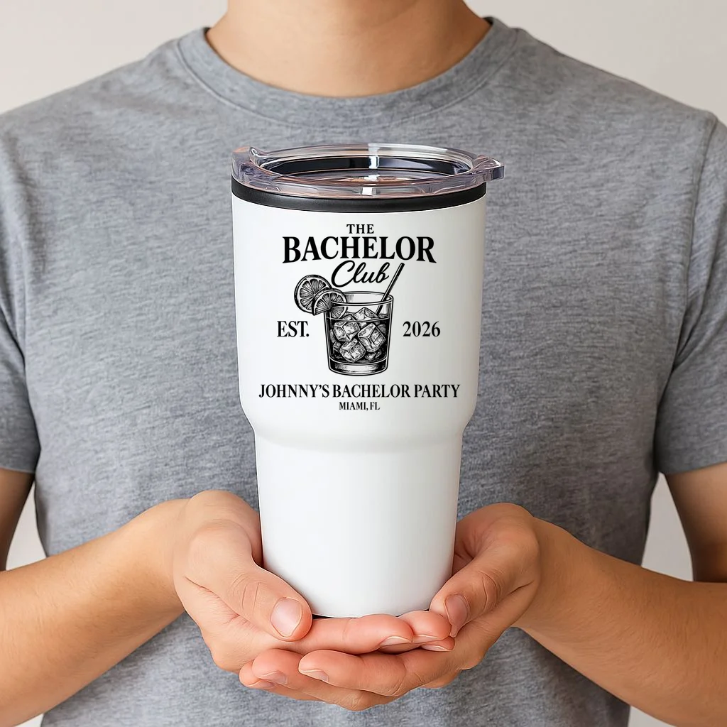 The Bachelor Club Custom Bachelor Party 20oz Tumbler - Front 1