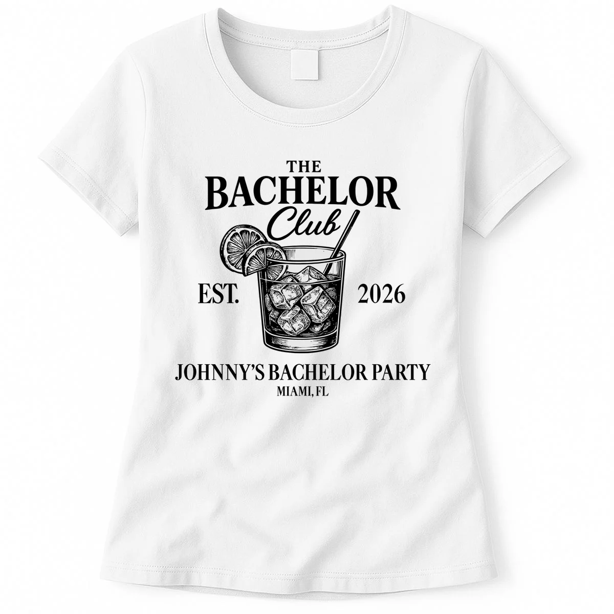 The Bachelor Club Custom Bachelor Party Women's T-Shirt - Front