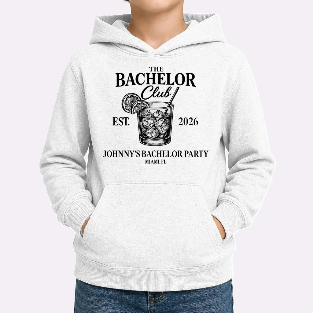 The Bachelor Club Custom Bachelor Party Kids Hoodie - Front 1