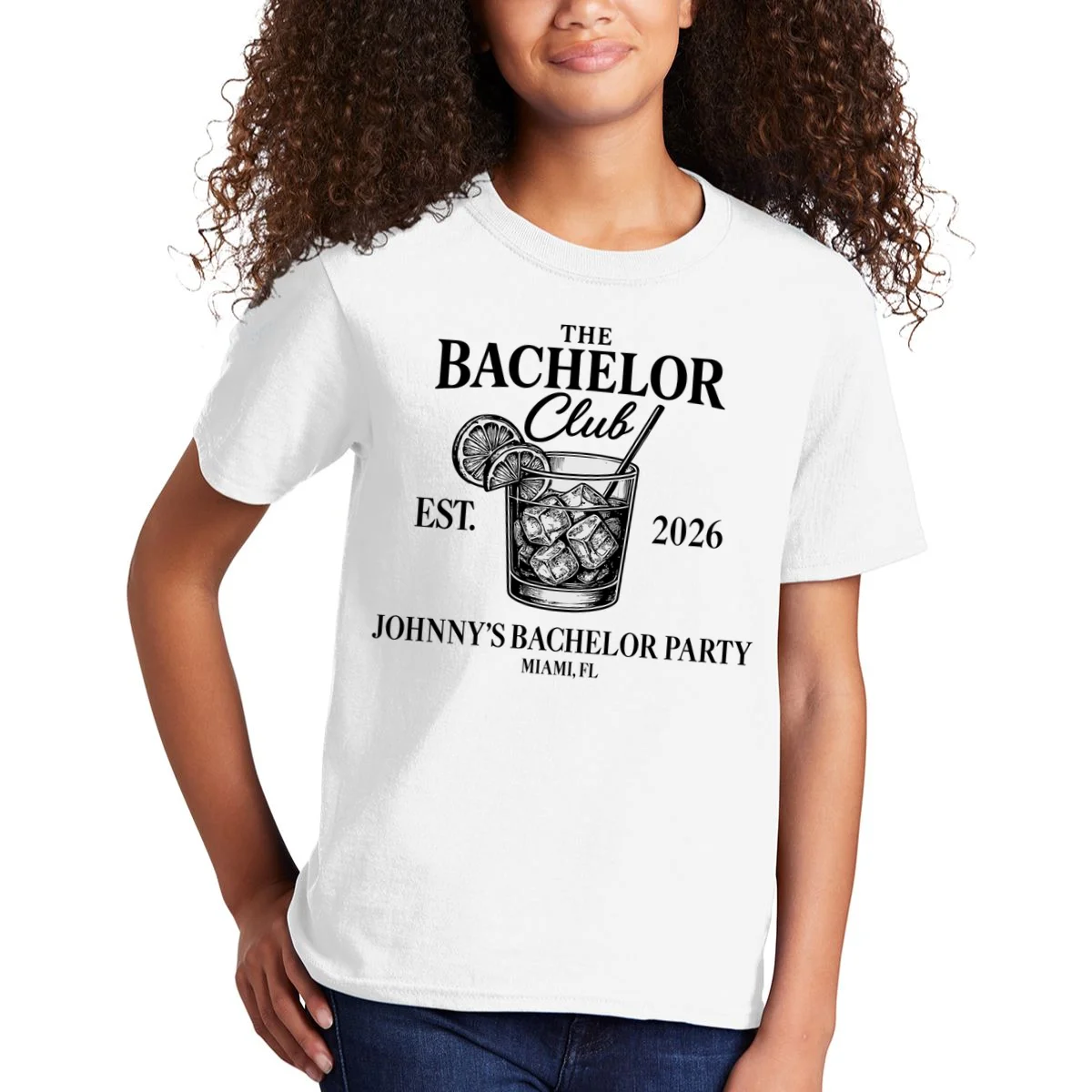 The Bachelor Club Custom Bachelor Party Kids T-Shirt - Front 1