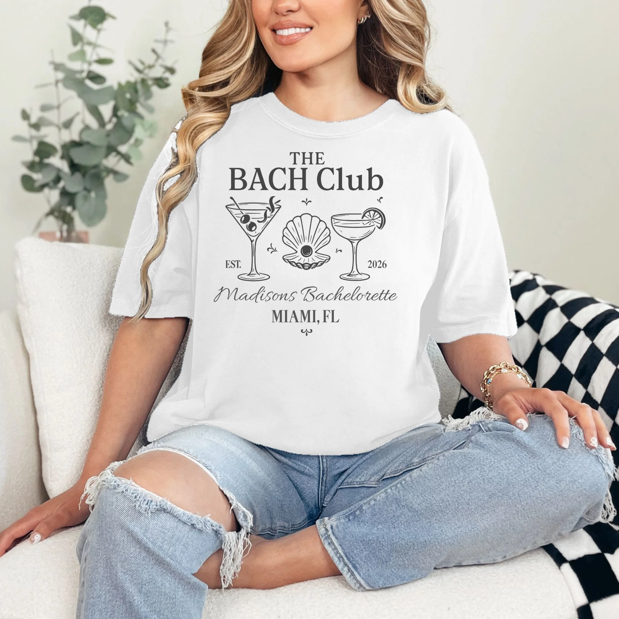 THE BACH Club Custom Bachelorette T-Shirt - Front 1