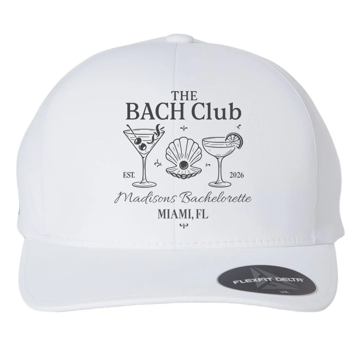 THE BACH Club Custom Bachelorette Flexfit Men's Snapback Hat - Front