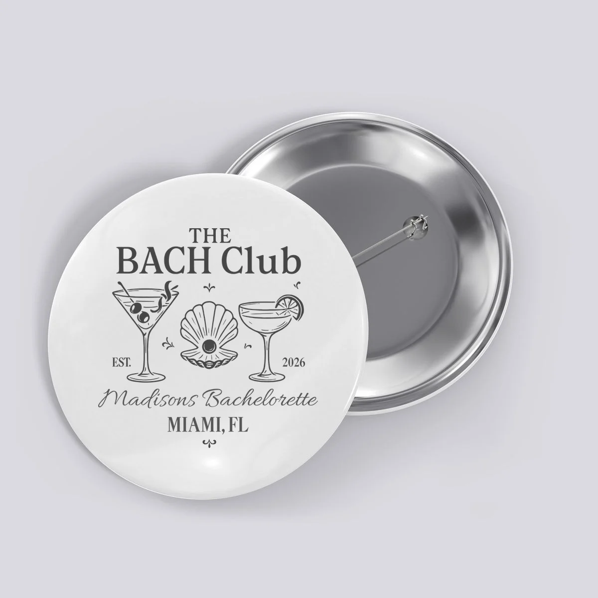 THE BACH Club Custom Bachelorette Button - Front
