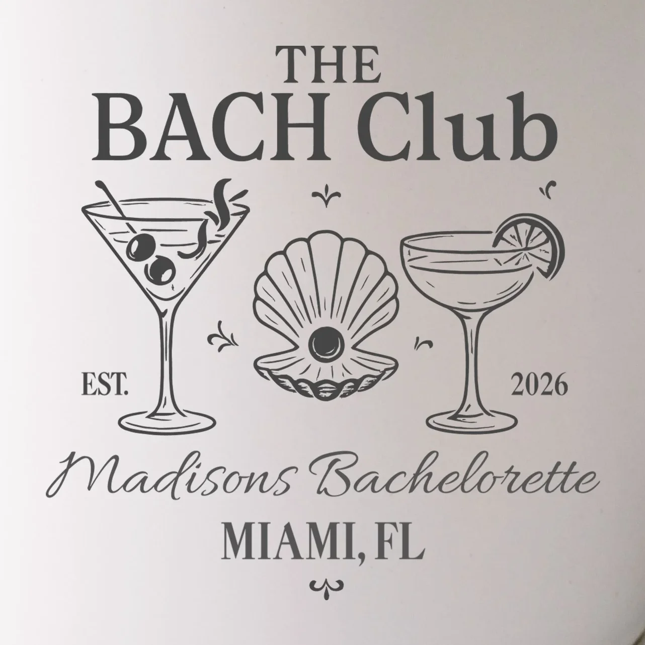 THE BACH Club Custom Bachelorette Mug - Front - Close-up