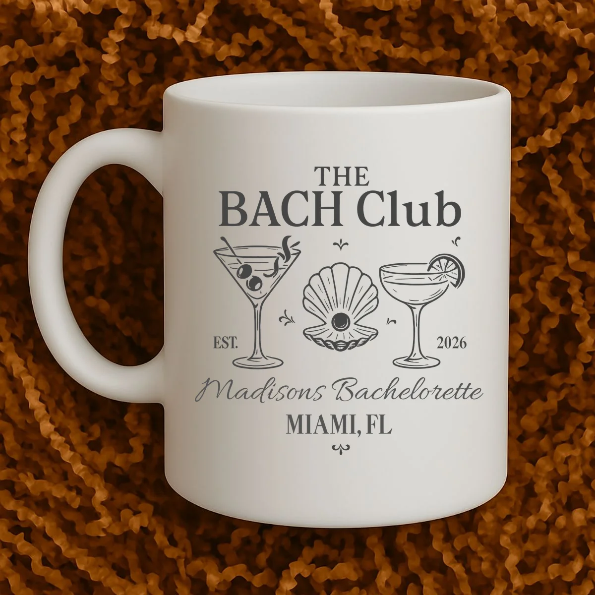 THE BACH Club Custom Bachelorette Coffee Mug - Front 1